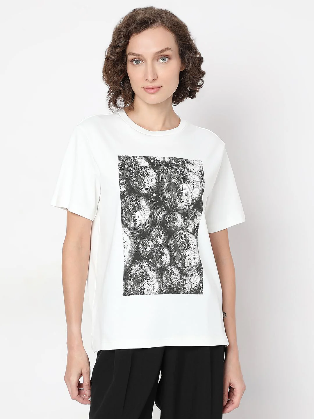 White Printed Organic Cotton T-Shirt - Image 2