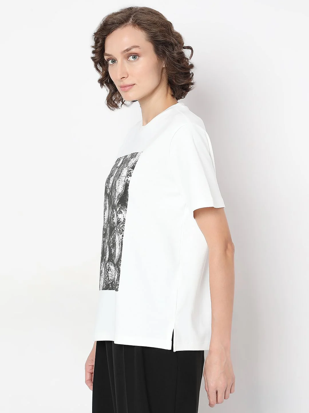 White Printed Organic Cotton T-Shirt - Image 3