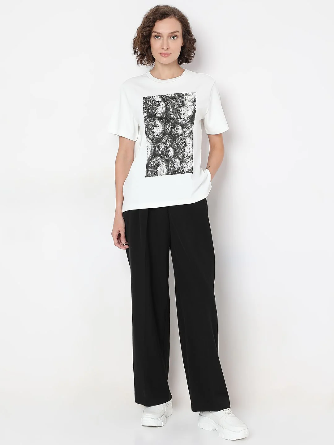 White Printed Organic Cotton T-Shirt - Image 5