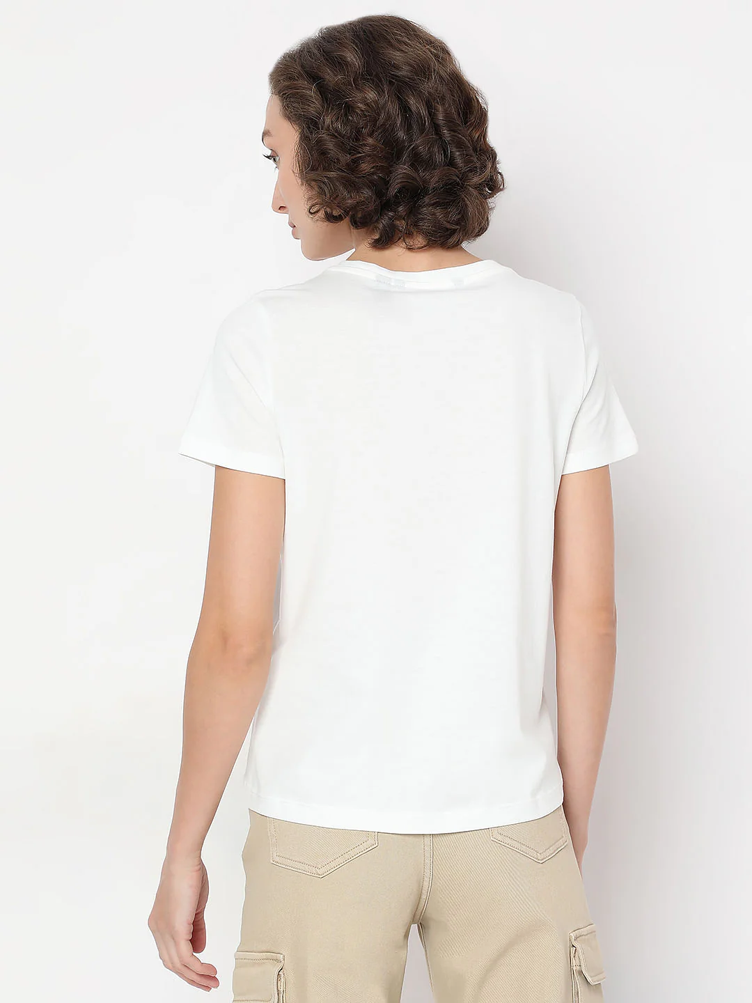 White Foil Print Organic Cotton T-Shirt - Image 4