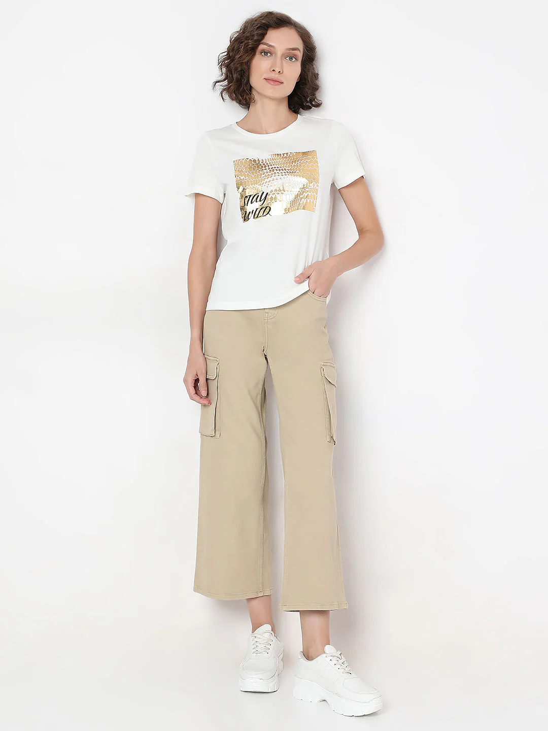 White Foil Print Organic Cotton T-Shirt - Image 5