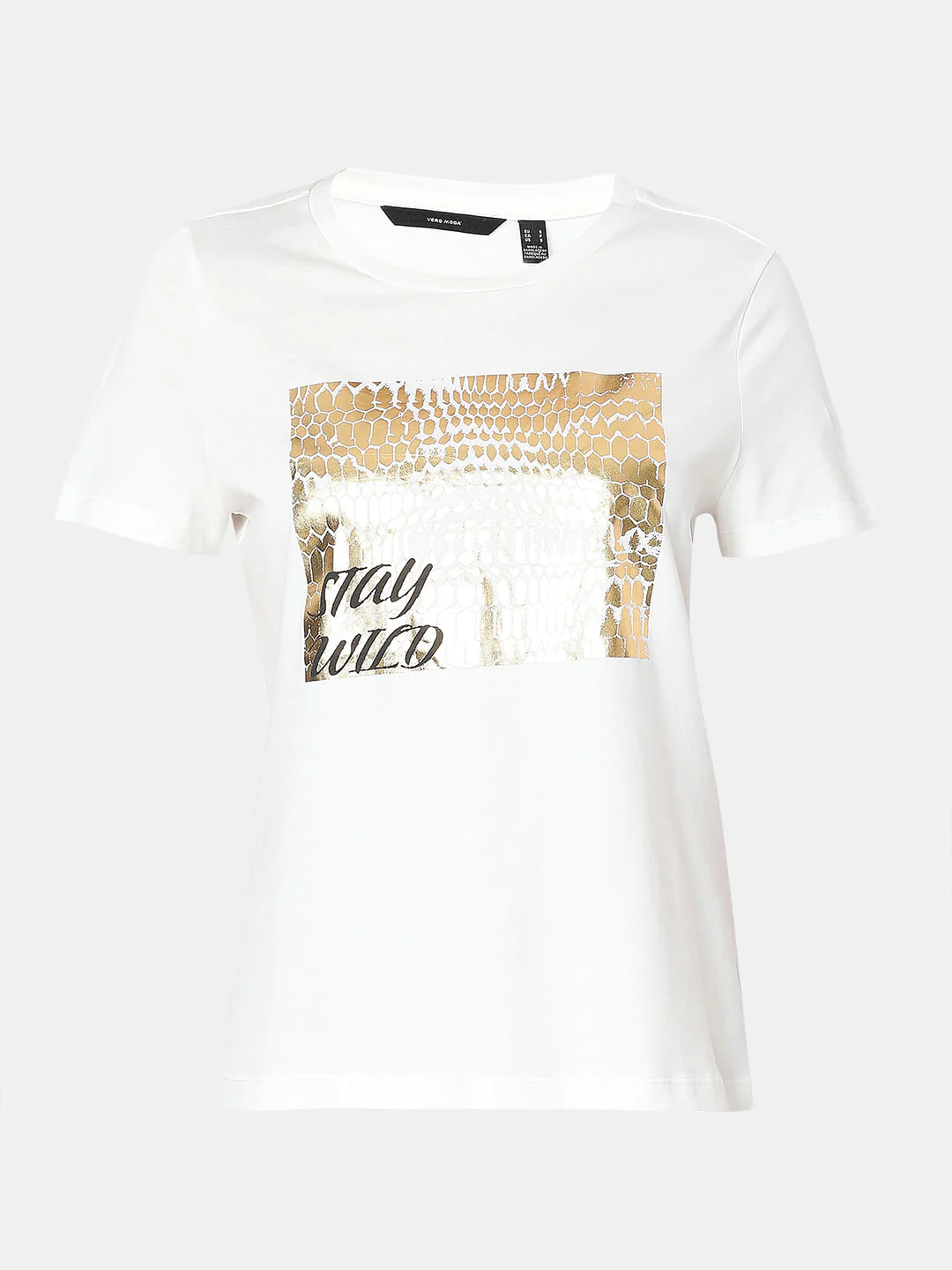 White Foil Print Organic Cotton T-Shirt - Image 7