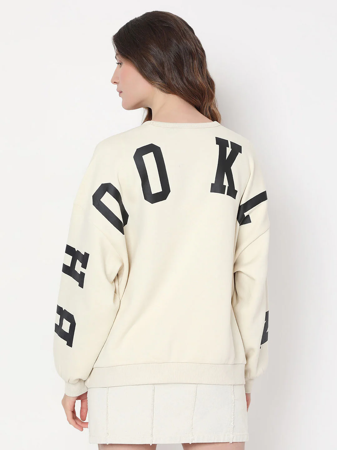Off White Oversized Printed Sweatshirt - Image 4