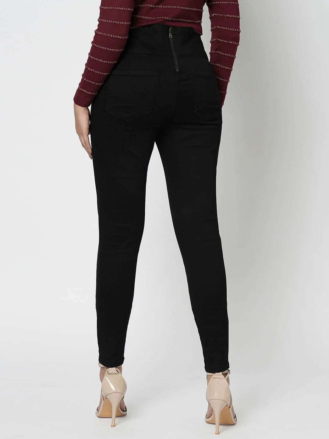 I.Scenery By Vero Moda Black High Rise Wendy Skinny Jeans - Image 4
