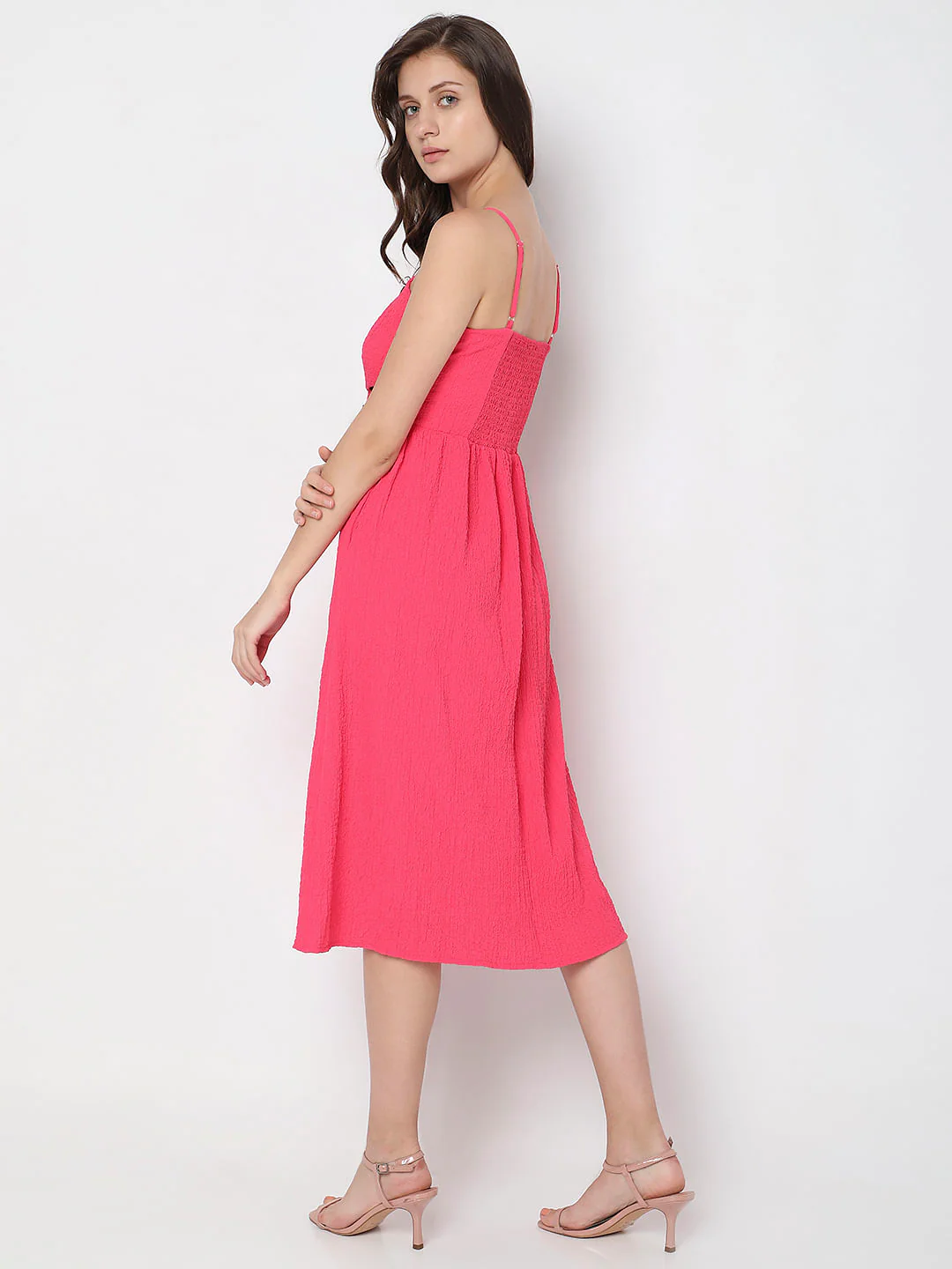 Pink Cut-Out Midi Dress - Image 4
