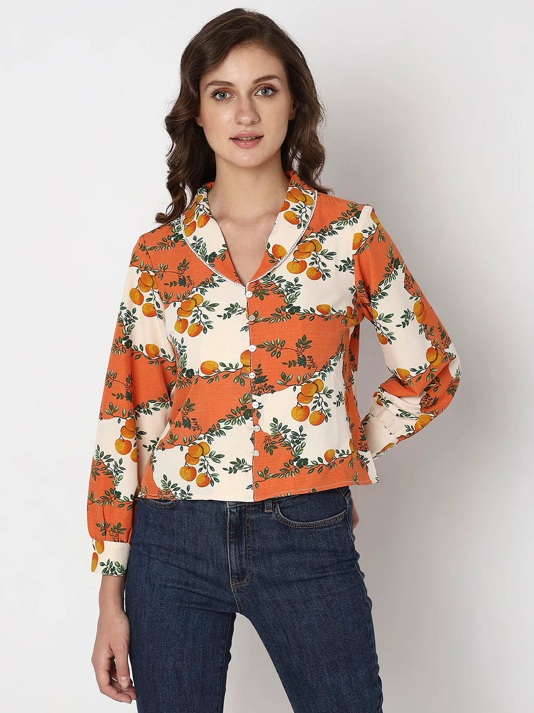 Orange Printed Shirt - Image 2