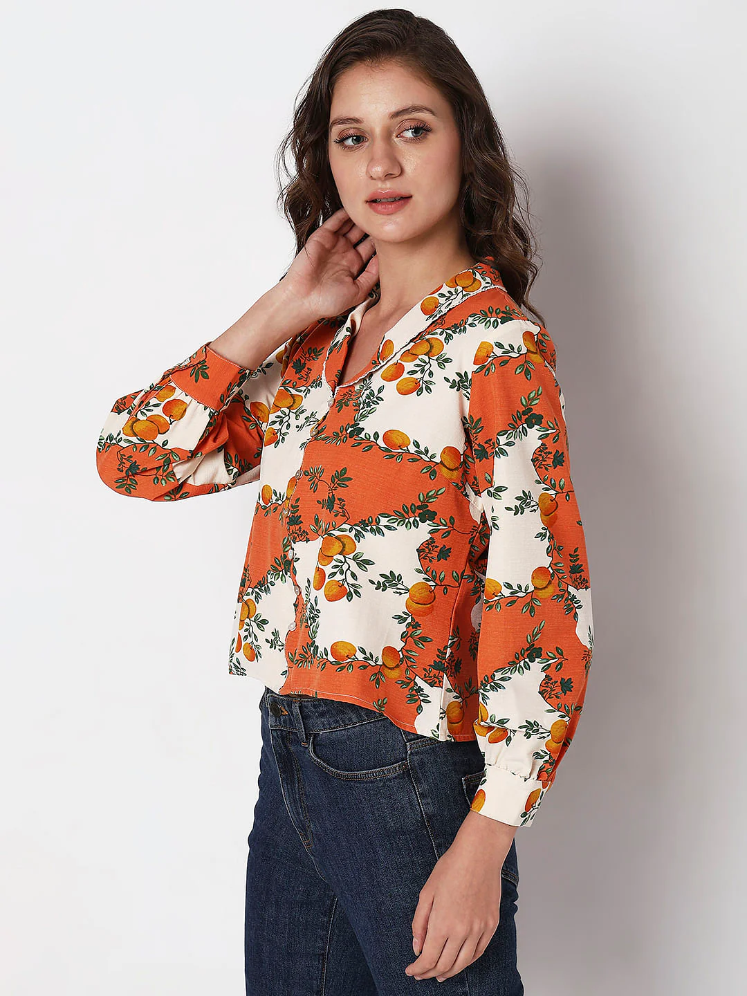 Orange Printed Shirt - Image 3