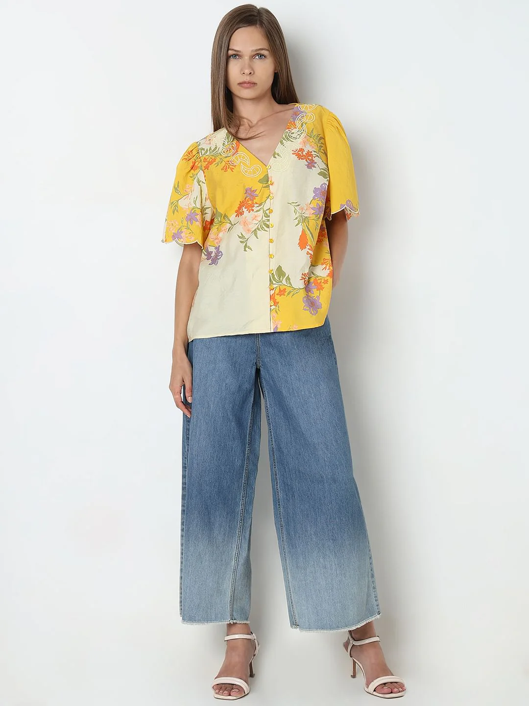 Yellow Floral Print Top - Image 5