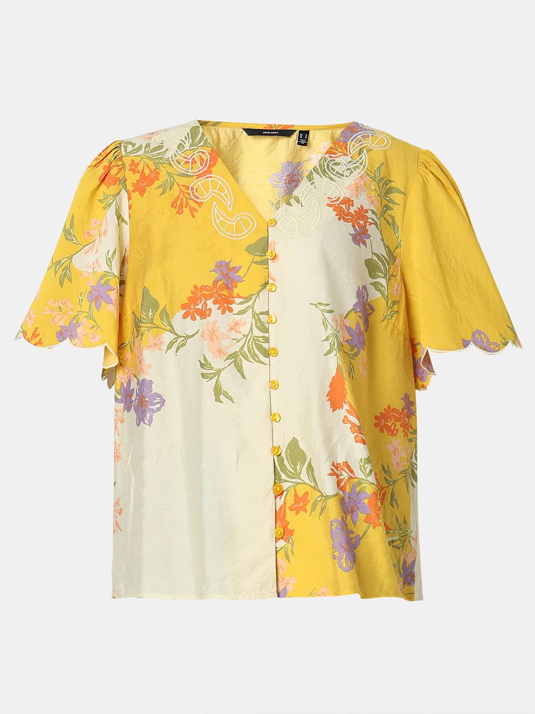 Yellow Floral Print Top - Image 7