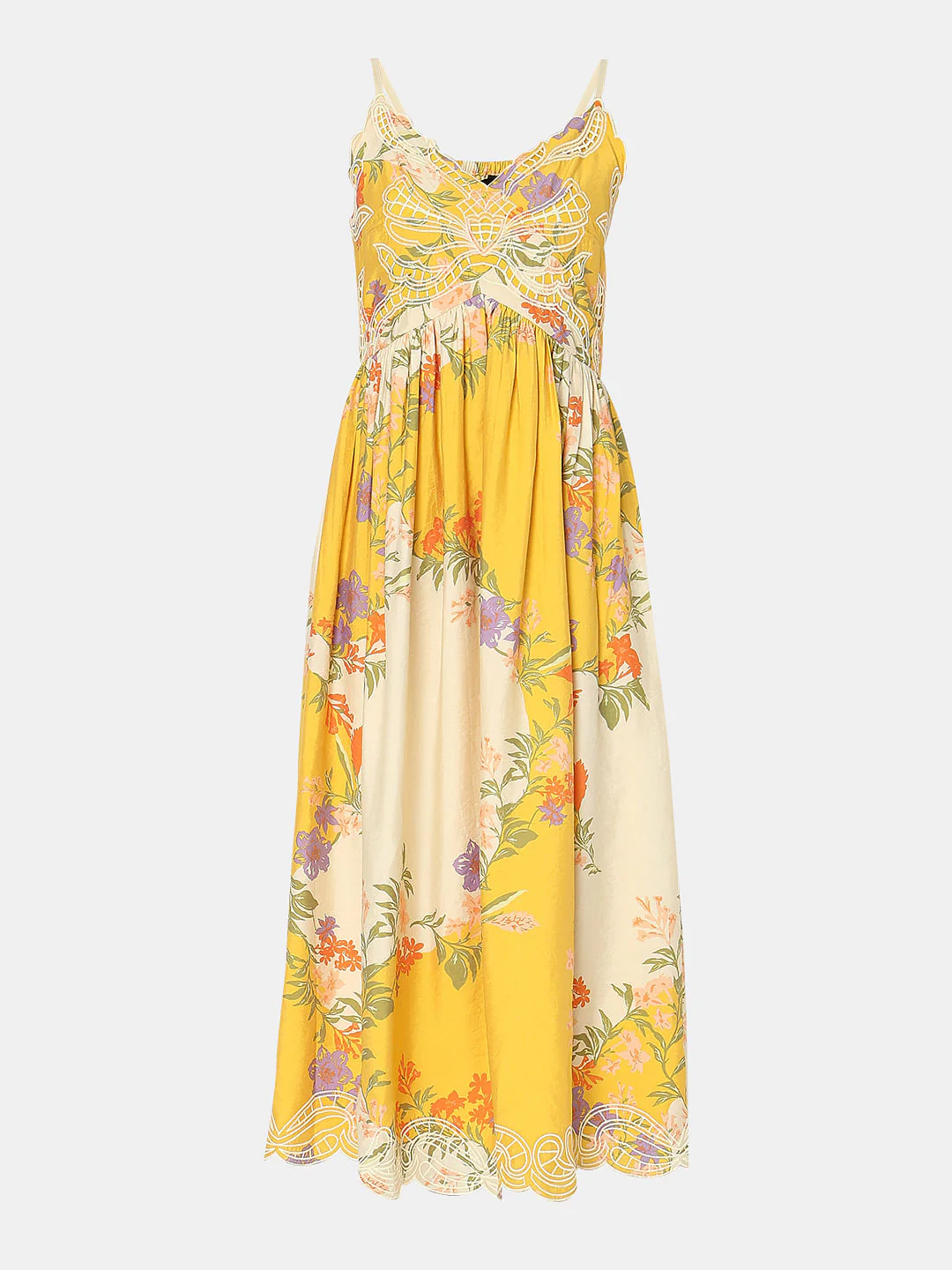 Yellow Floral Midi Dress - Image 6