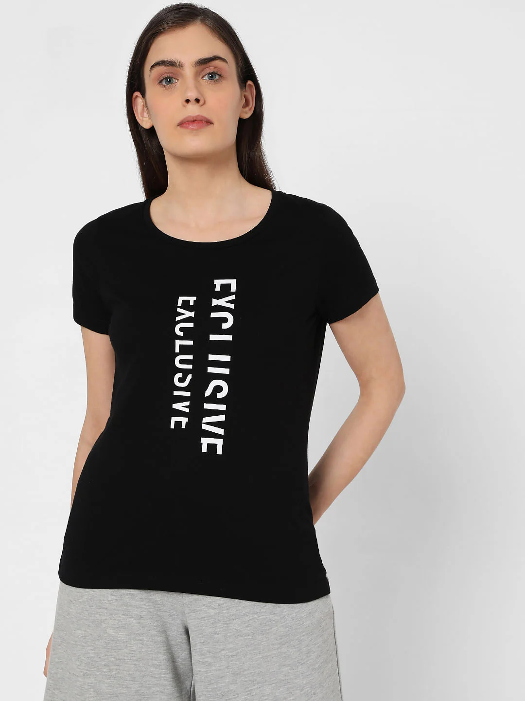 Black Typographic Print T-Shirt - Image 2