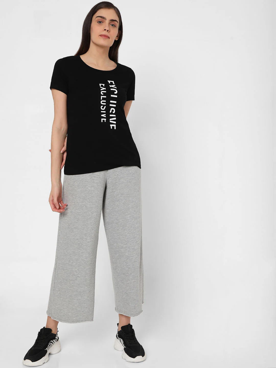 Black Typographic Print T-Shirt - Image 5