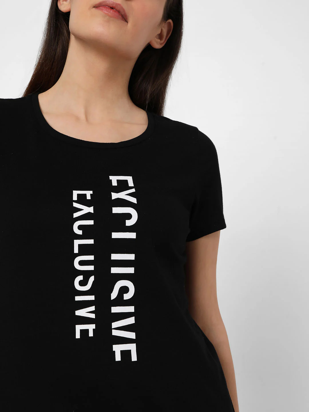 Black Typographic Print T-Shirt - Image 6