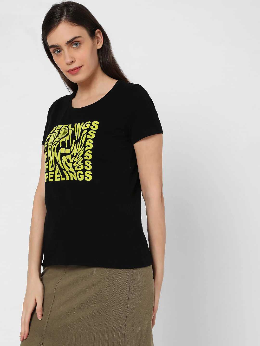 Black Chest Print T-Shirt - Image 3