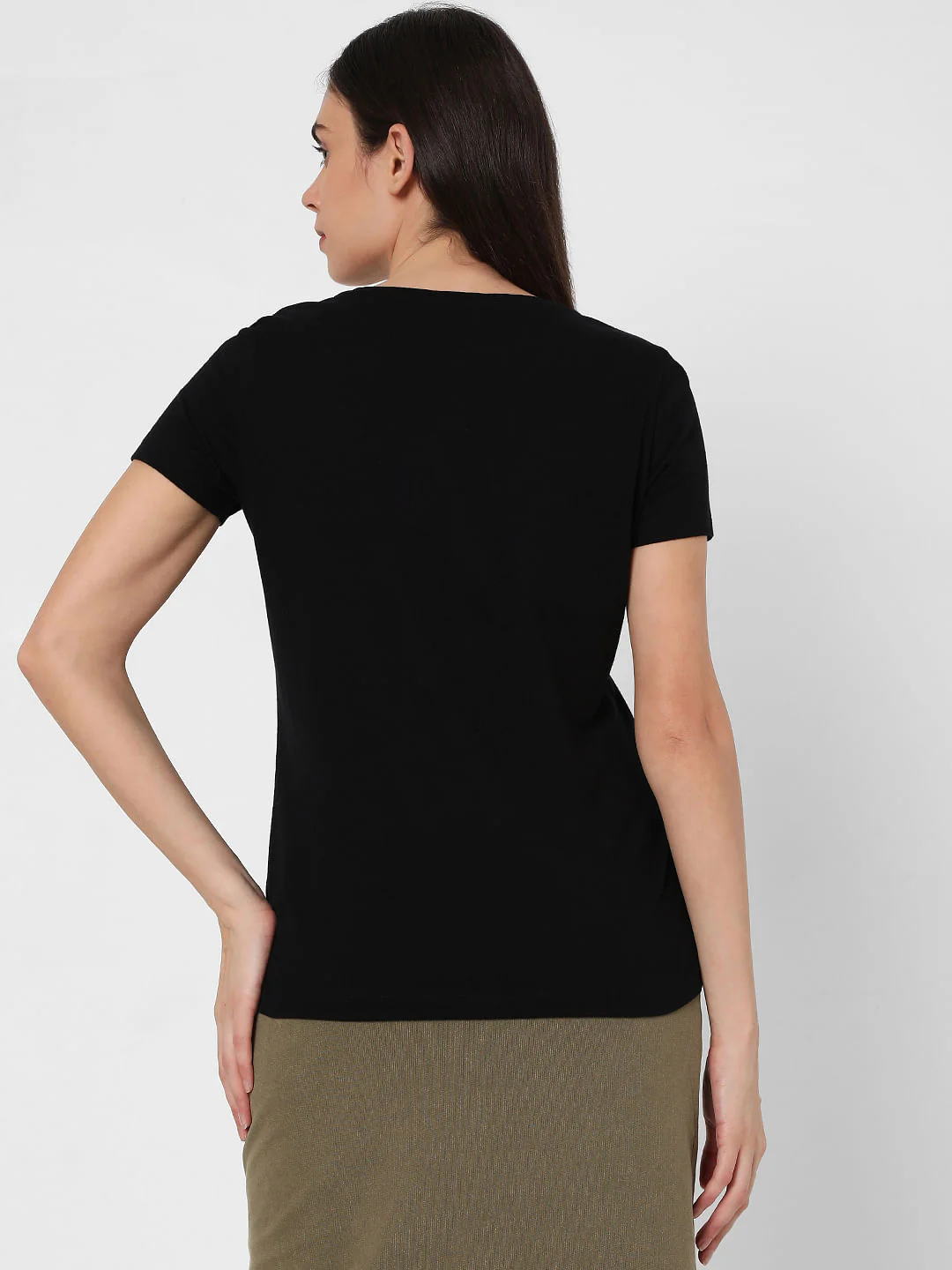 Black Chest Print T-Shirt - Image 4
