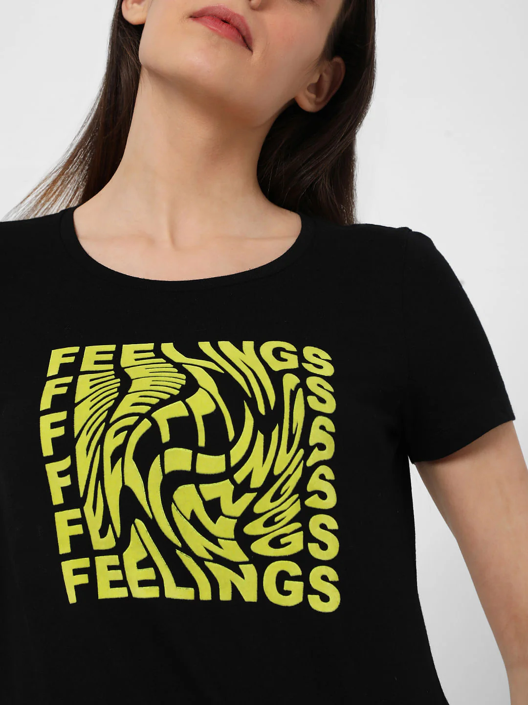 Black Chest Print T-Shirt - Image 6