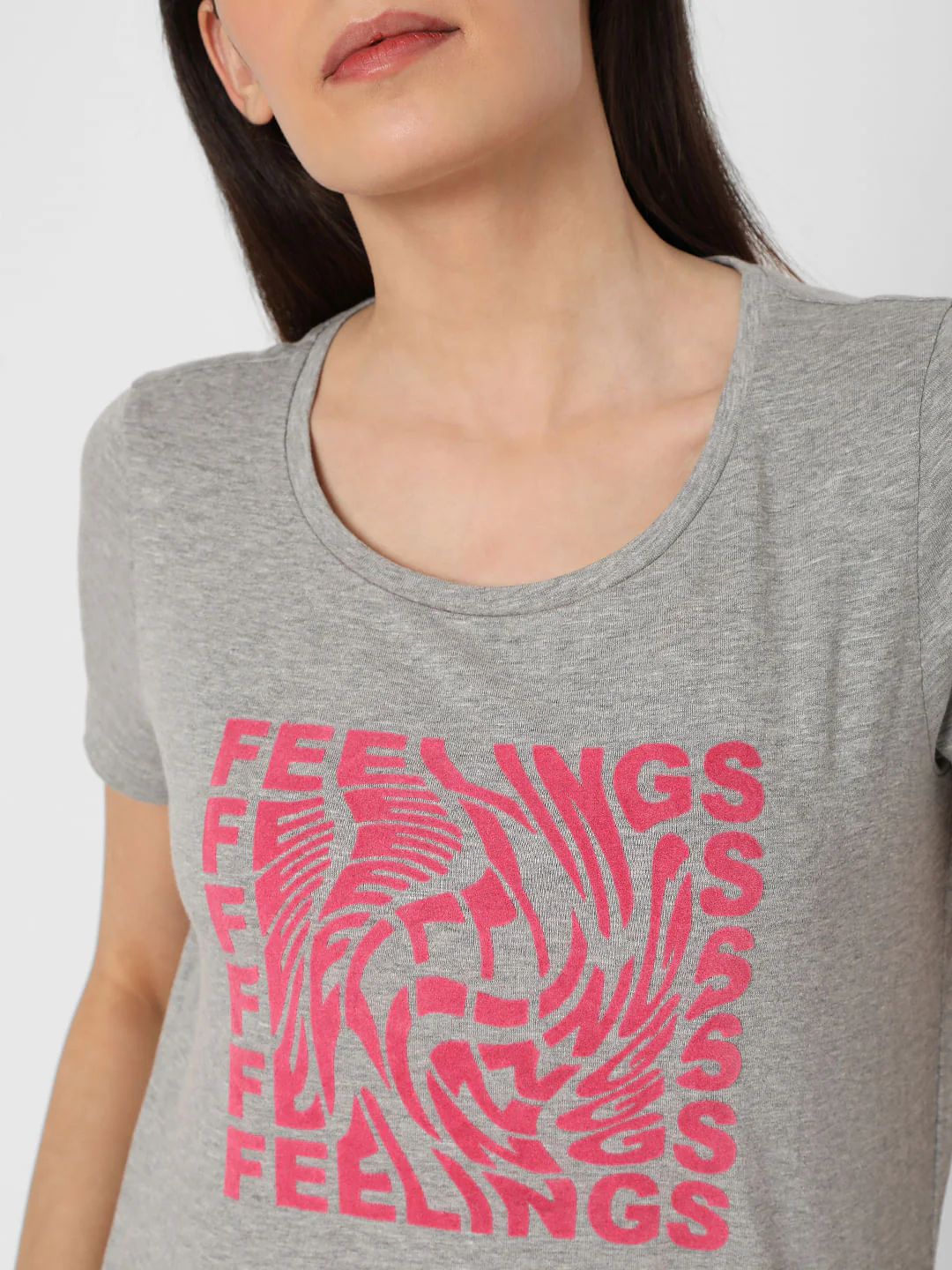 Grey Chest Print T-Shirt - Image 6