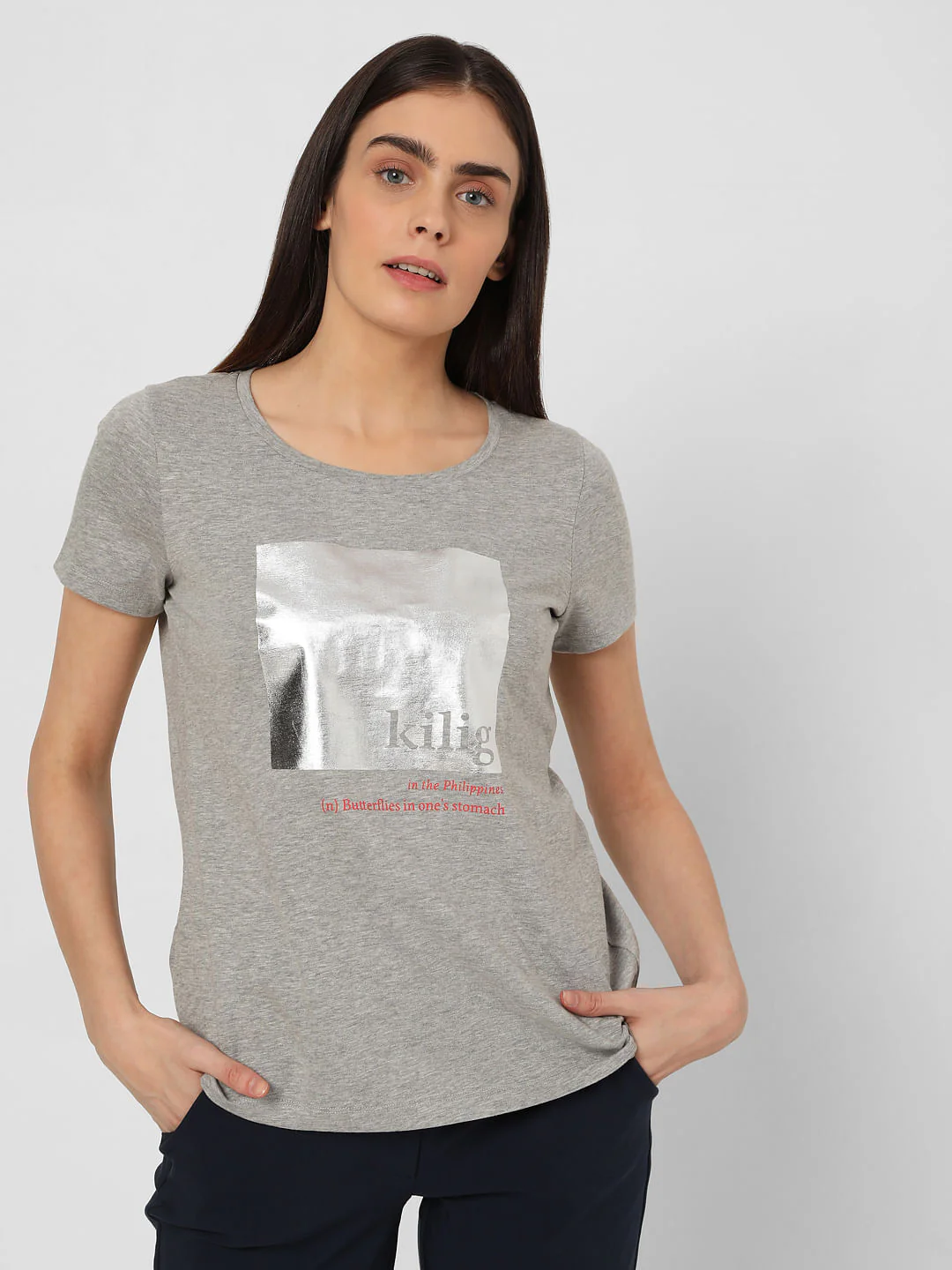 Grey Graphic Print T-Shirt - Image 2