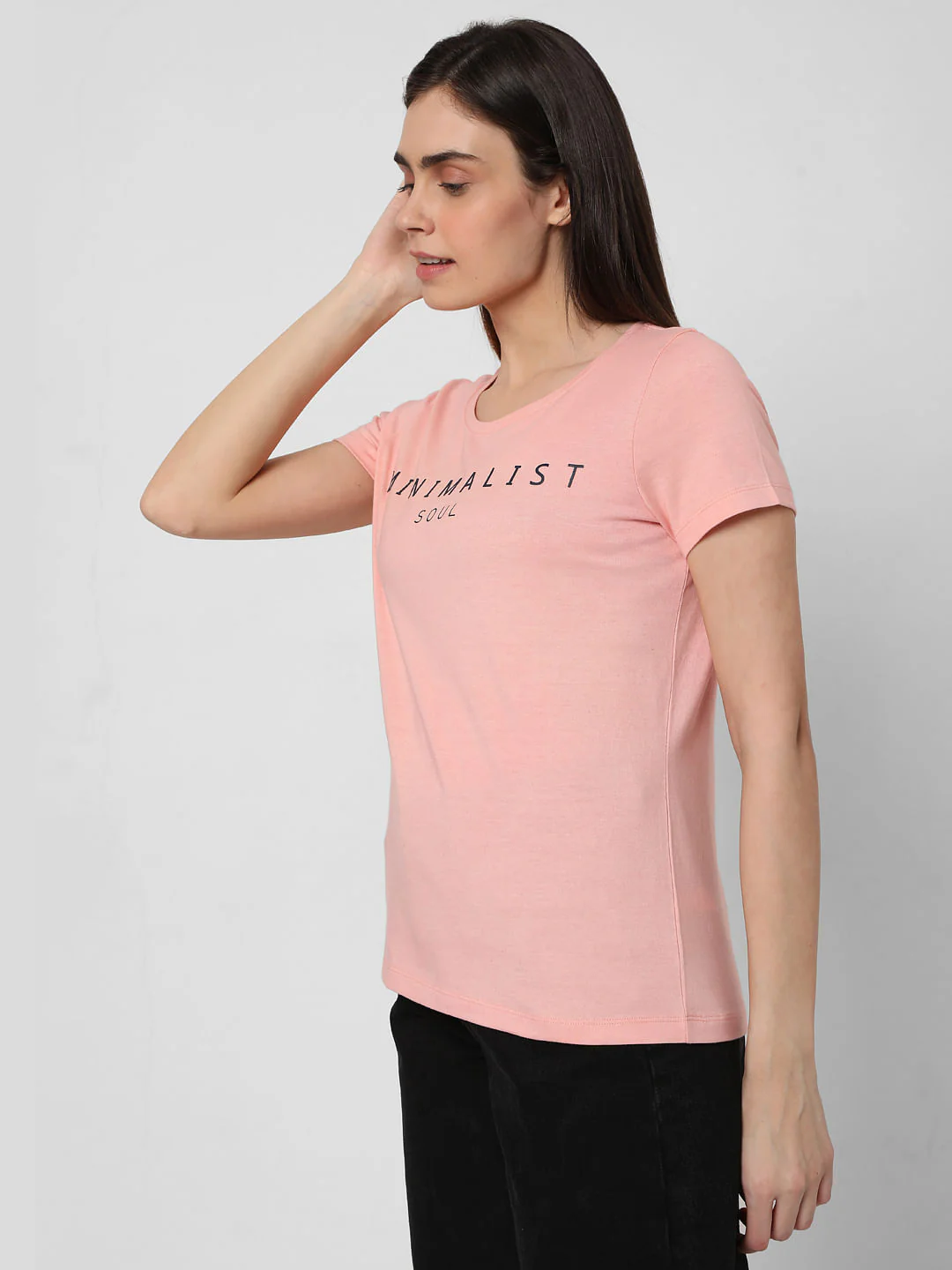 Pink Text Print T-Shirt - Image 3