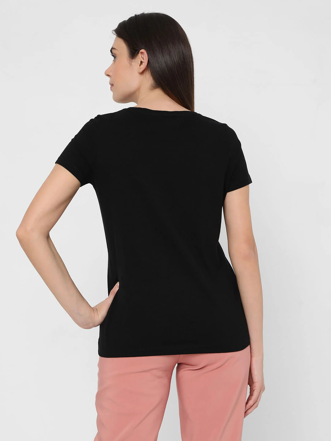 Black Slogan Print T-Shirt - Image 4