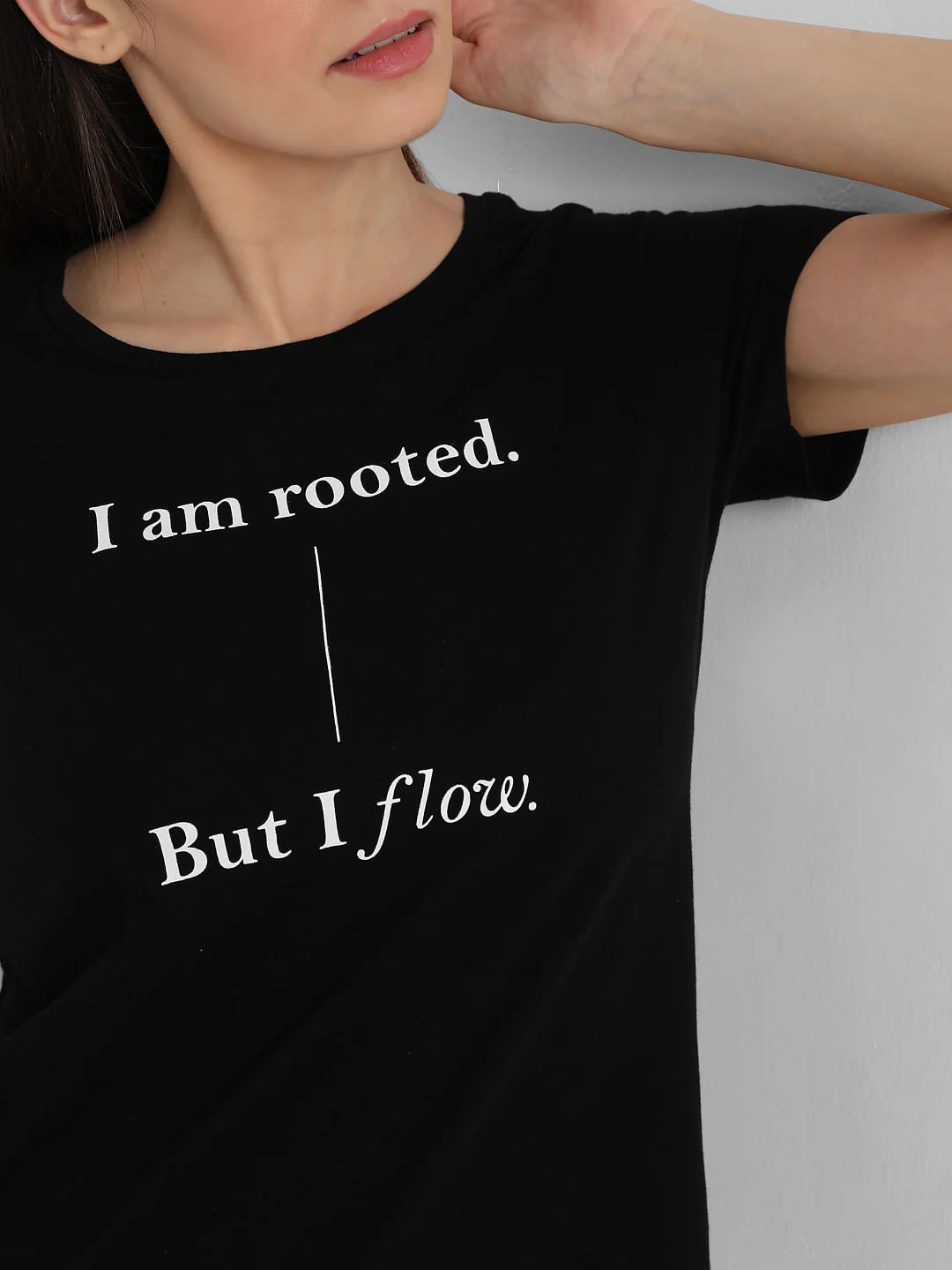 Black Slogan Print T-Shirt - Image 6
