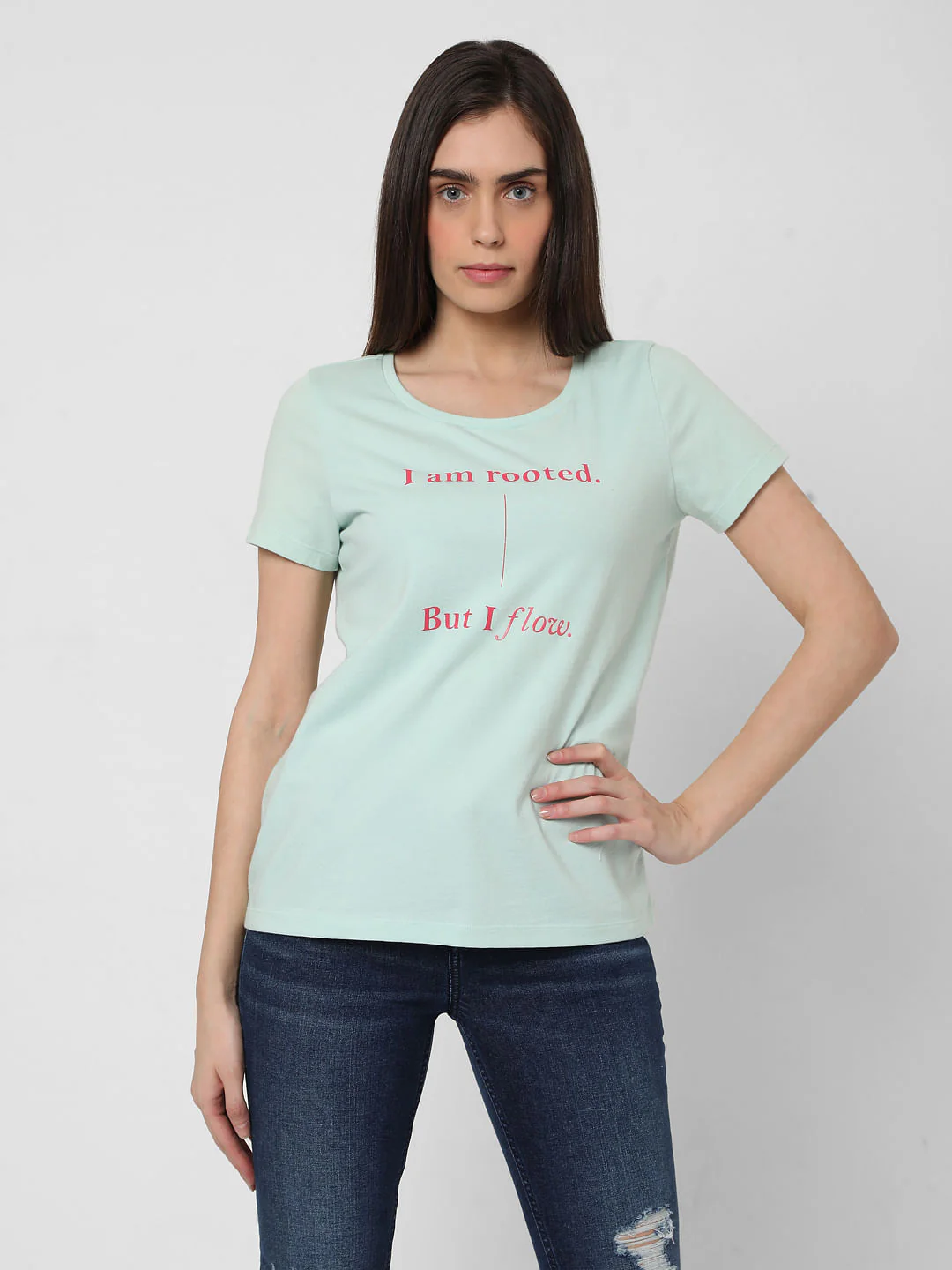 Blue Slogan Print T-Shirt - Image 2