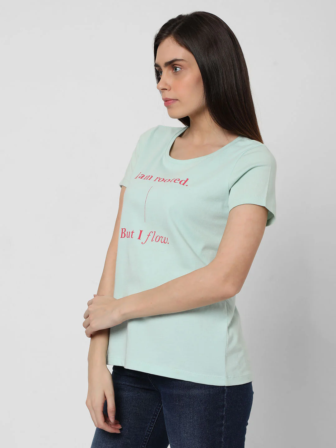 Blue Slogan Print T-Shirt - Image 4