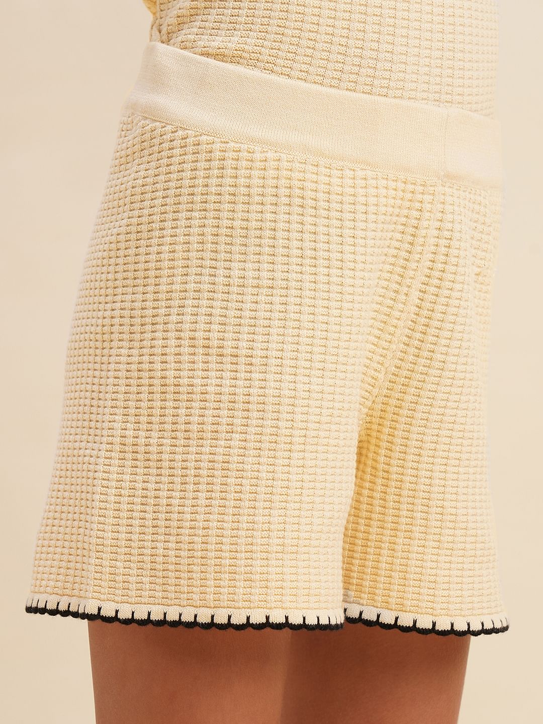 Girls Beige O-Neck Co-Ord Set Shorts - Image 4