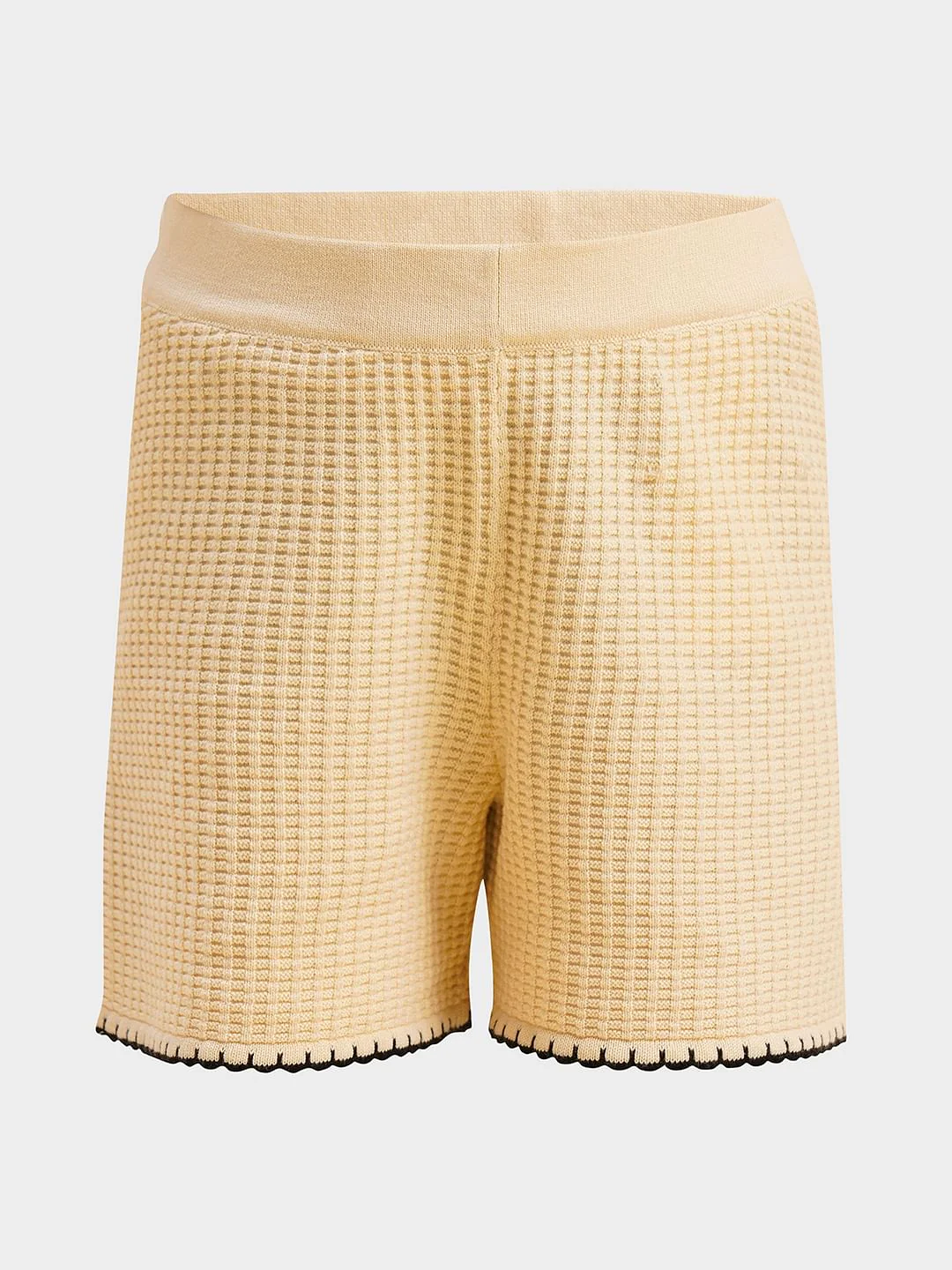 Girls Beige O-Neck Co-Ord Set Shorts - Image 5