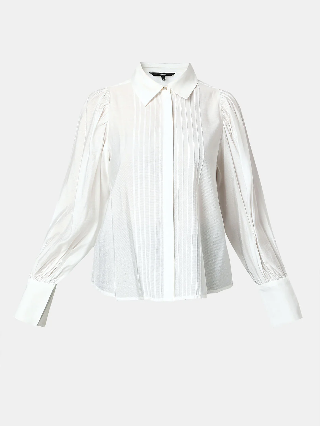 White Pintuck Detail Shirt - Image 7
