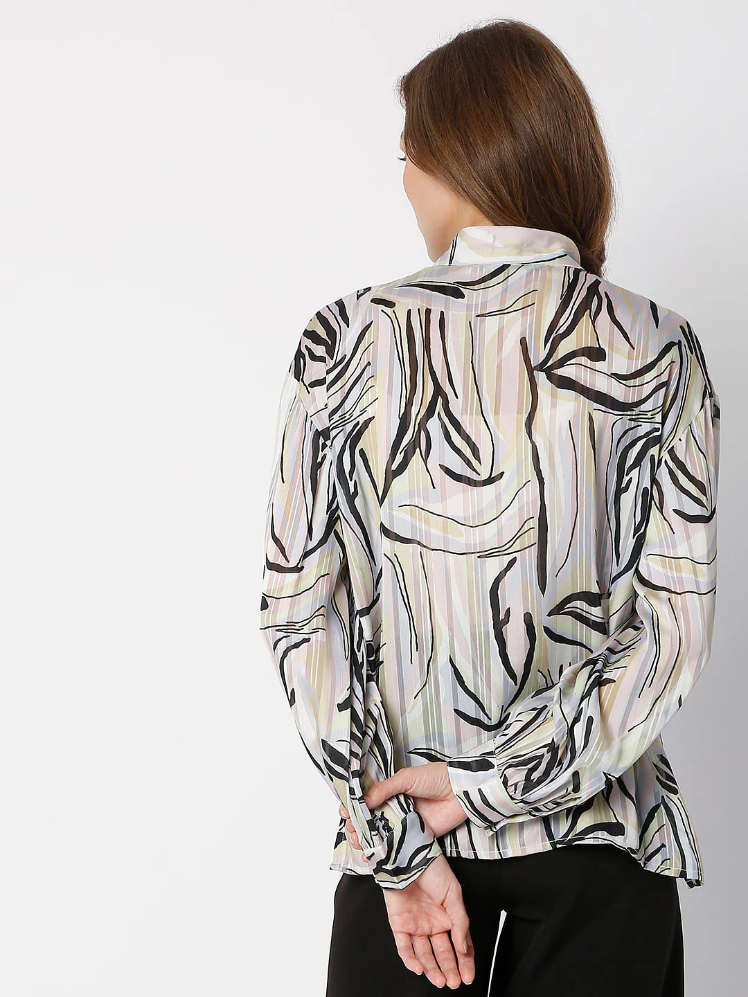 White Abstract Print Top - Image 4