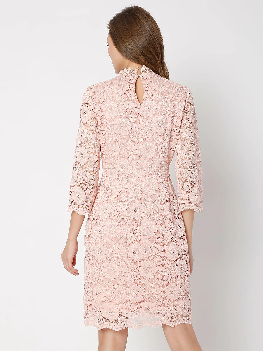 Coral Floral Lace Dress - Image 4