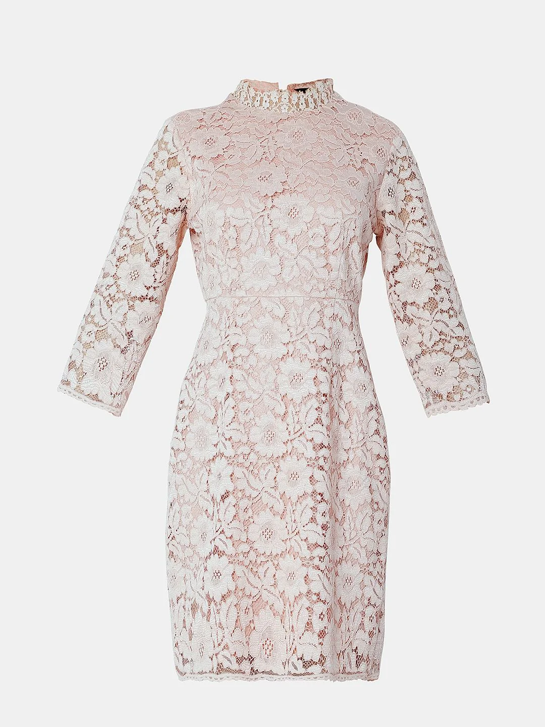 Coral Floral Lace Dress - Image 7