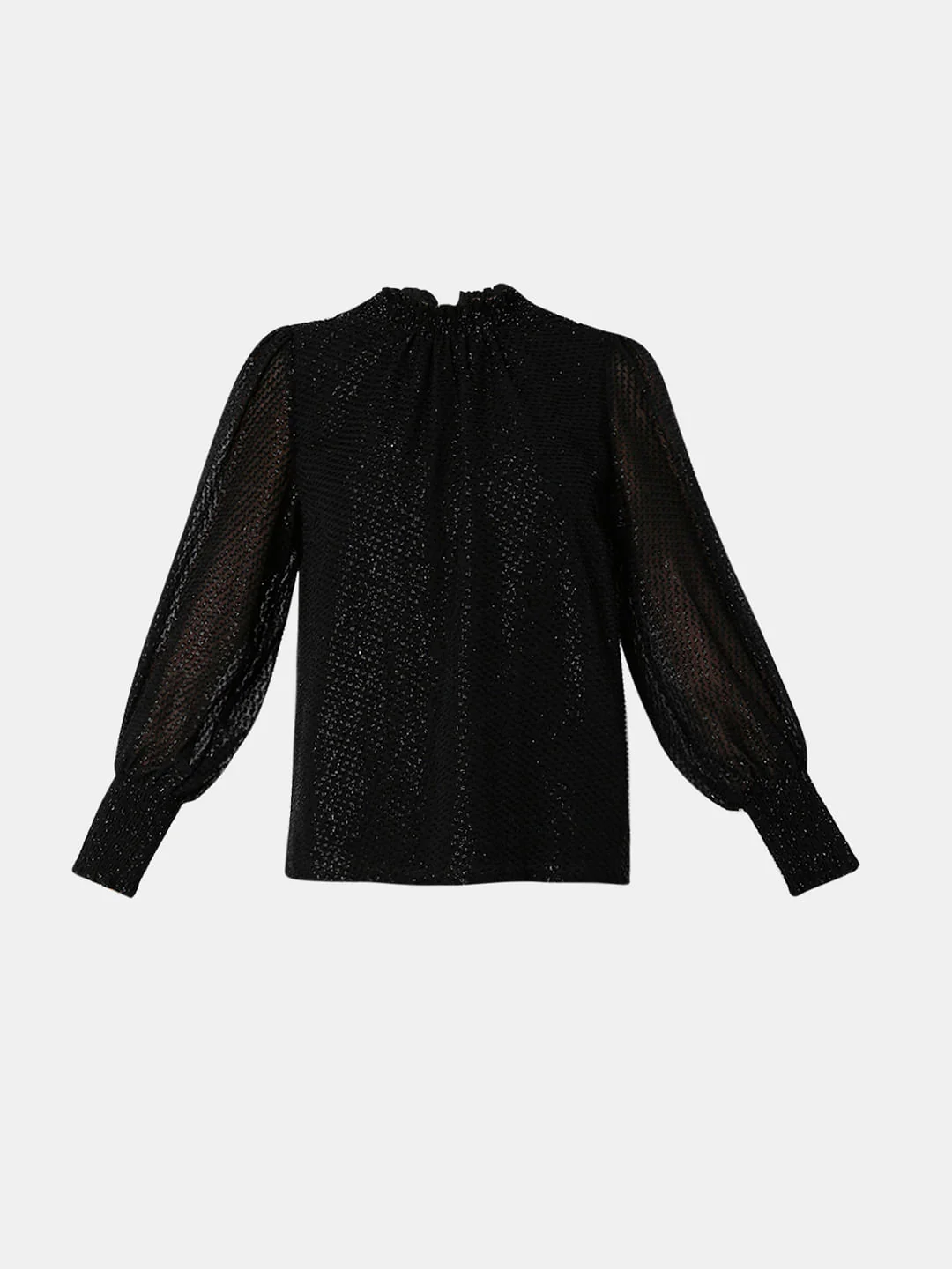Black Shimmer High-Neck Top - Image 7