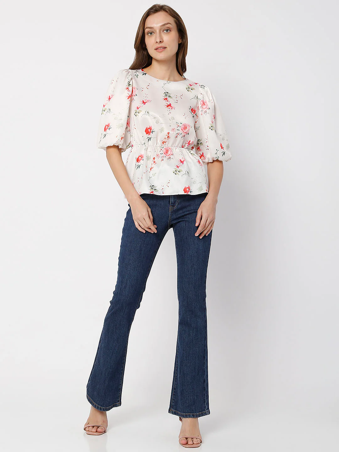 White Floral Print Top - Image 5