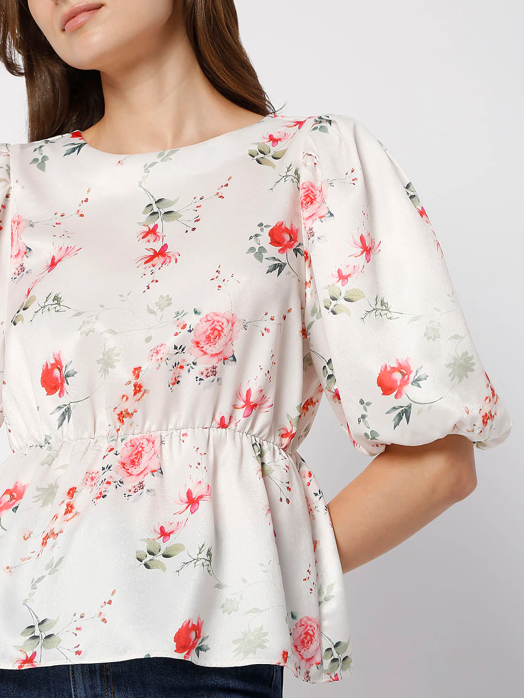 White Floral Print Top - Image 6