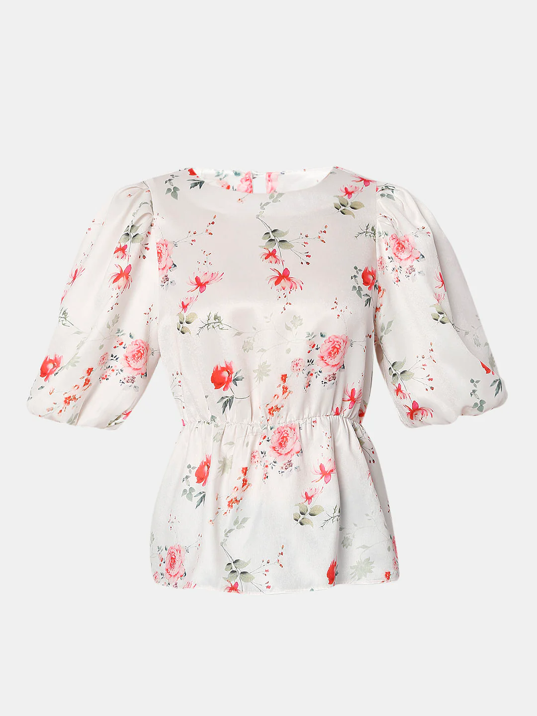 White Floral Print Top - Image 7