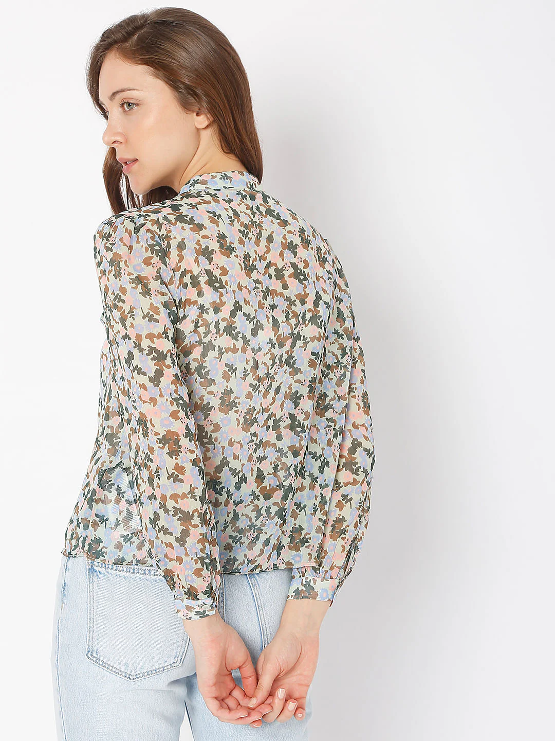 Green Floral Print Shirt - Image 4