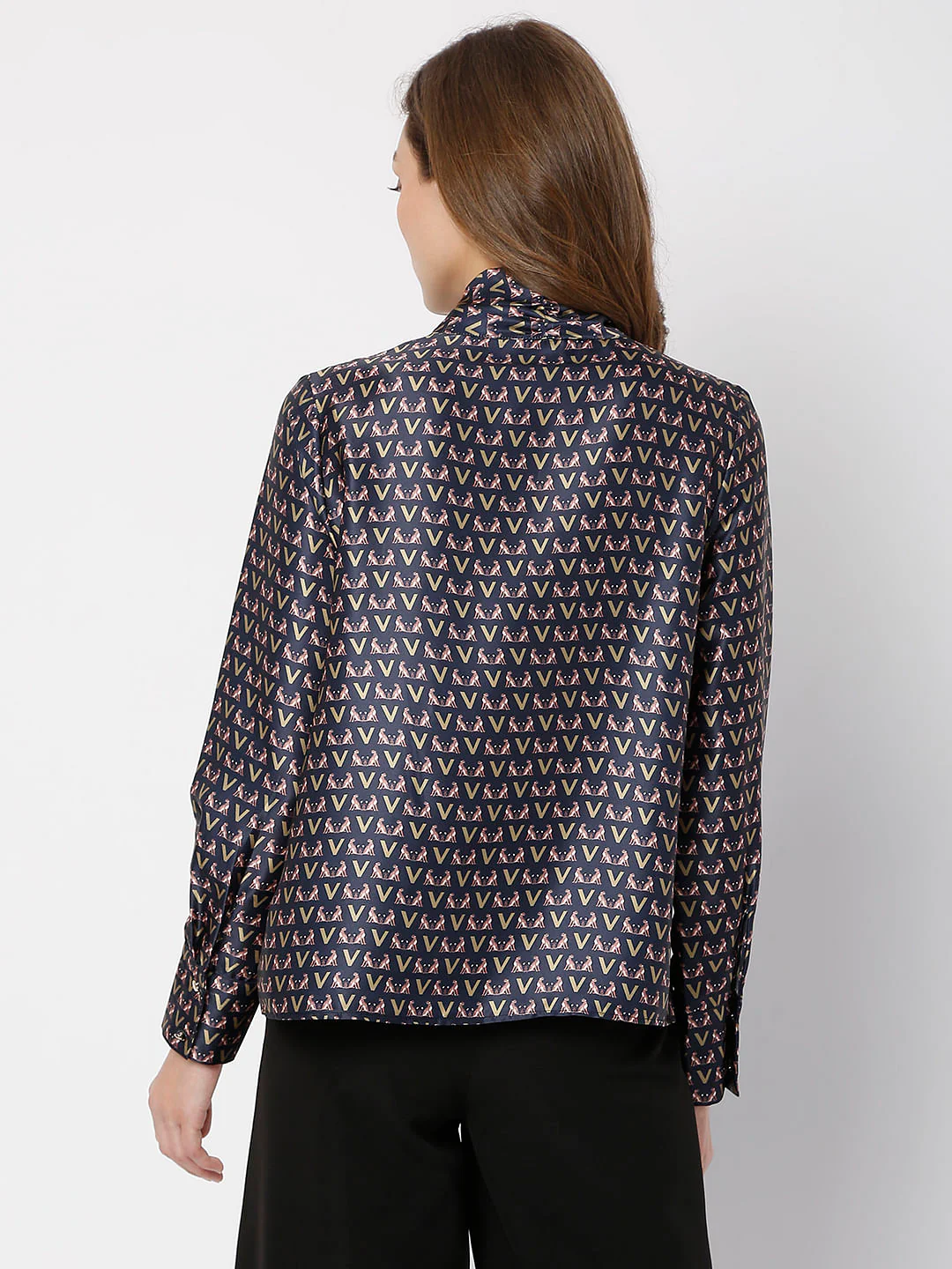 Navy Blue Printed Top - Image 4