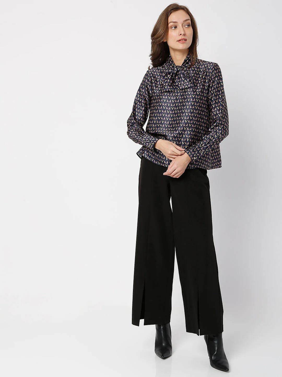 Navy Blue Printed Top - Image 5