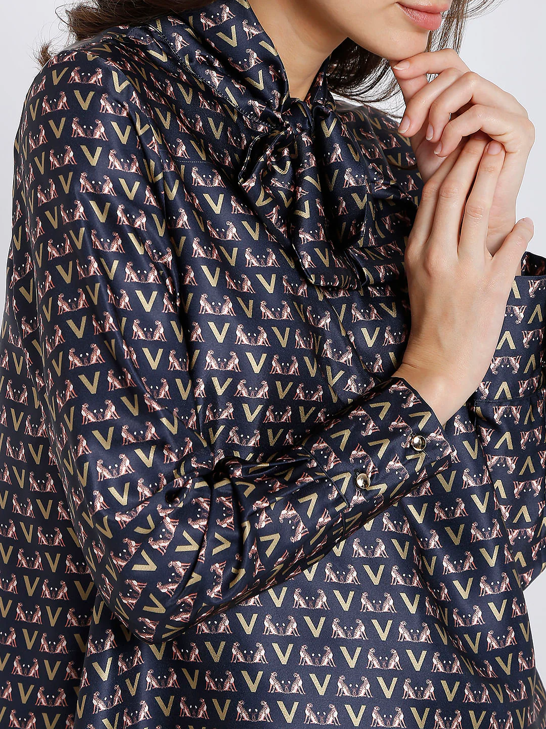 Navy Blue Printed Top - Image 6