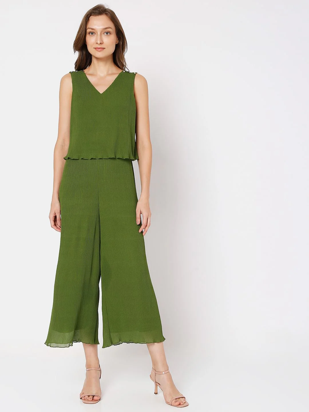 Green Pleated Jumpsuit - Image 2