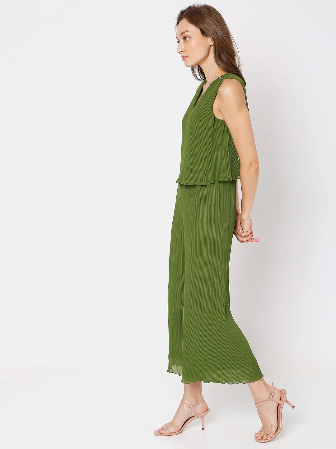 Green Pleated Jumpsuit - Image 3