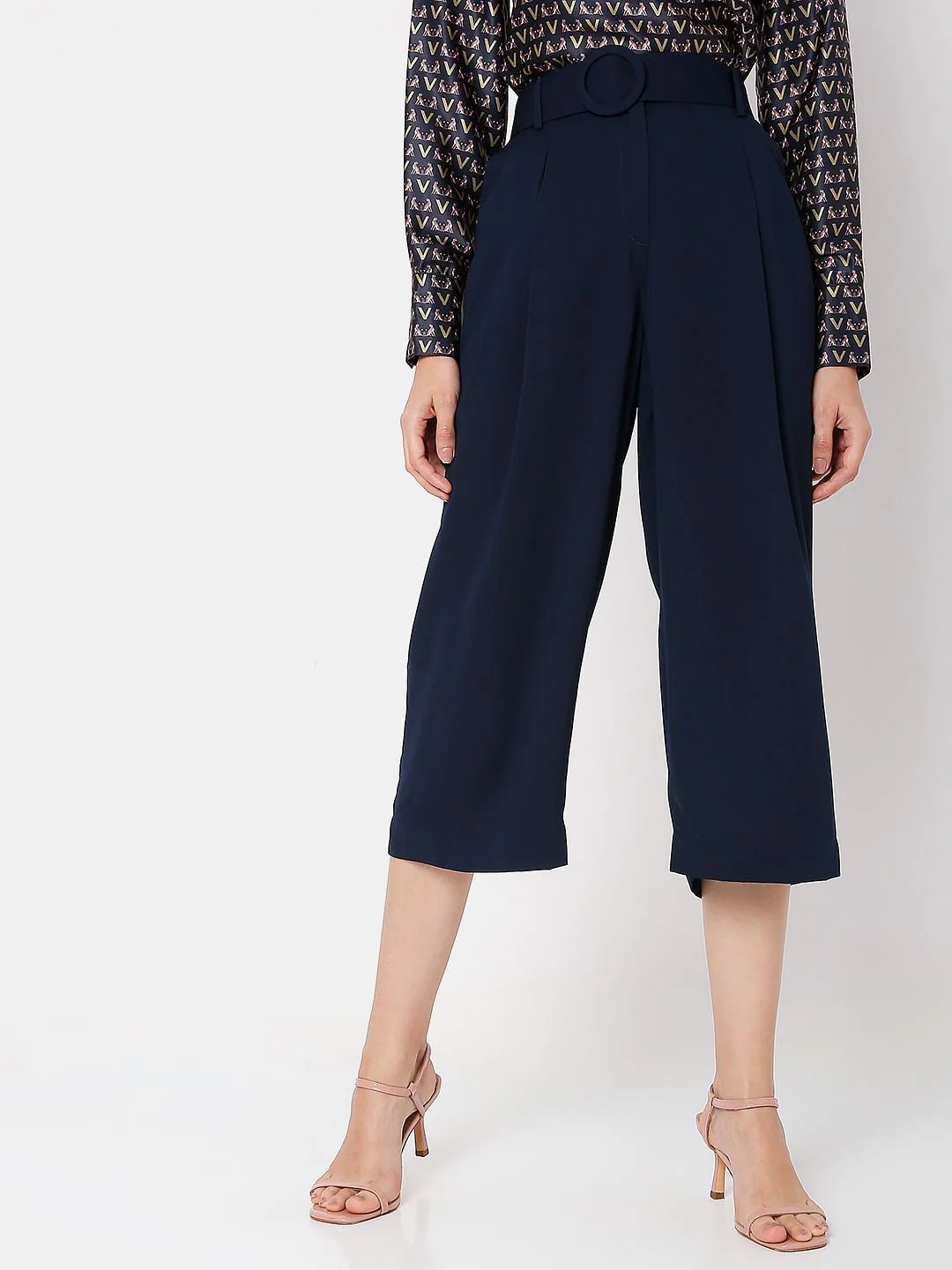 Navy Blue High Rise Culottes - Image 2