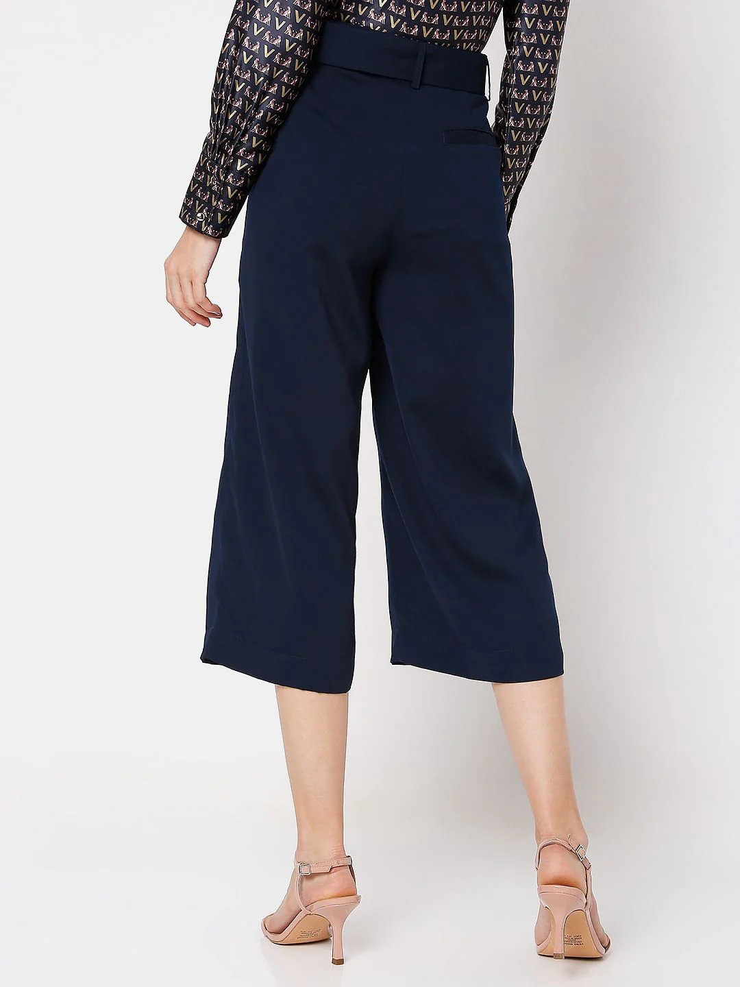 Navy Blue High Rise Culottes - Image 4