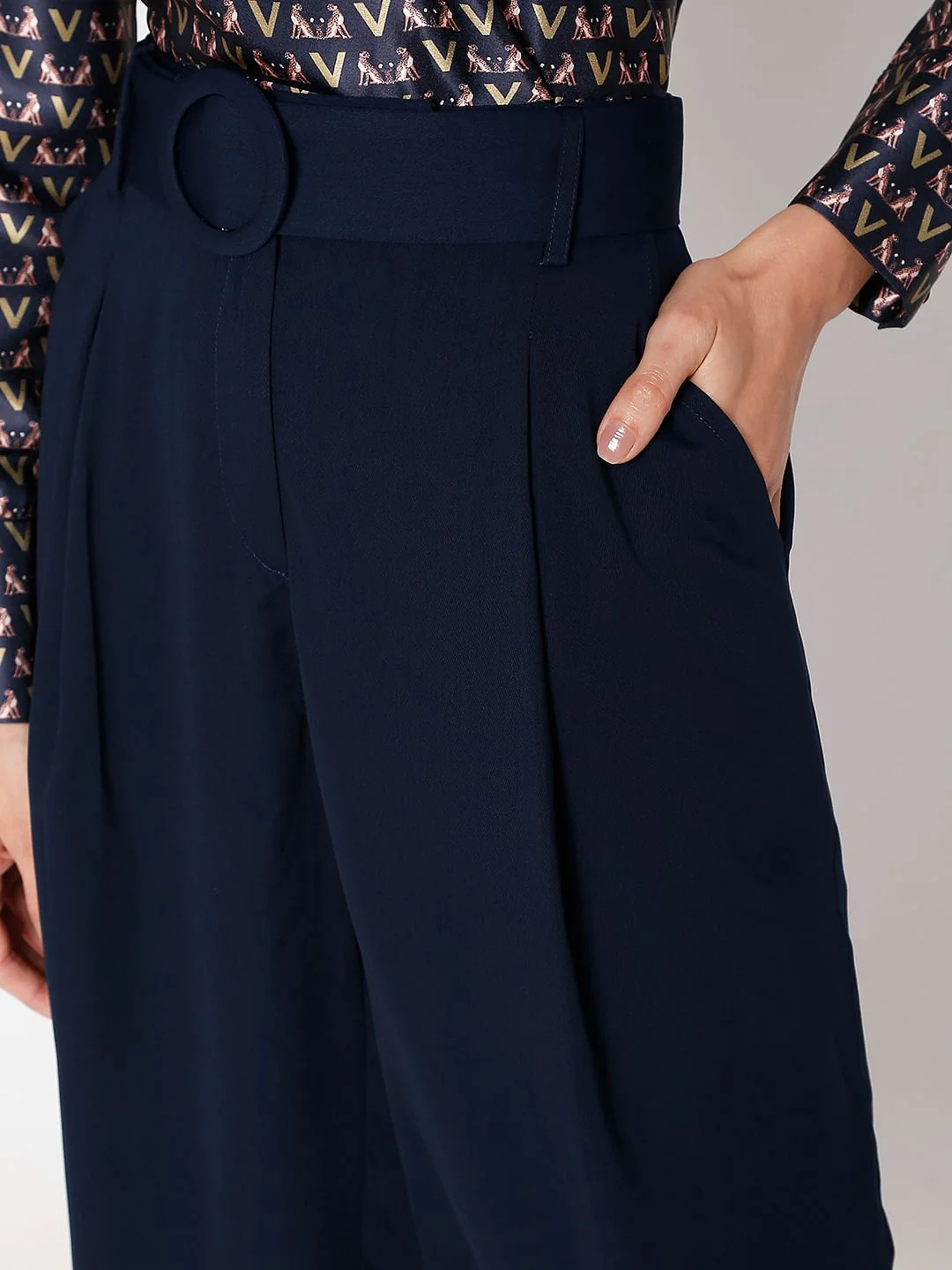 Navy Blue High Rise Culottes - Image 5