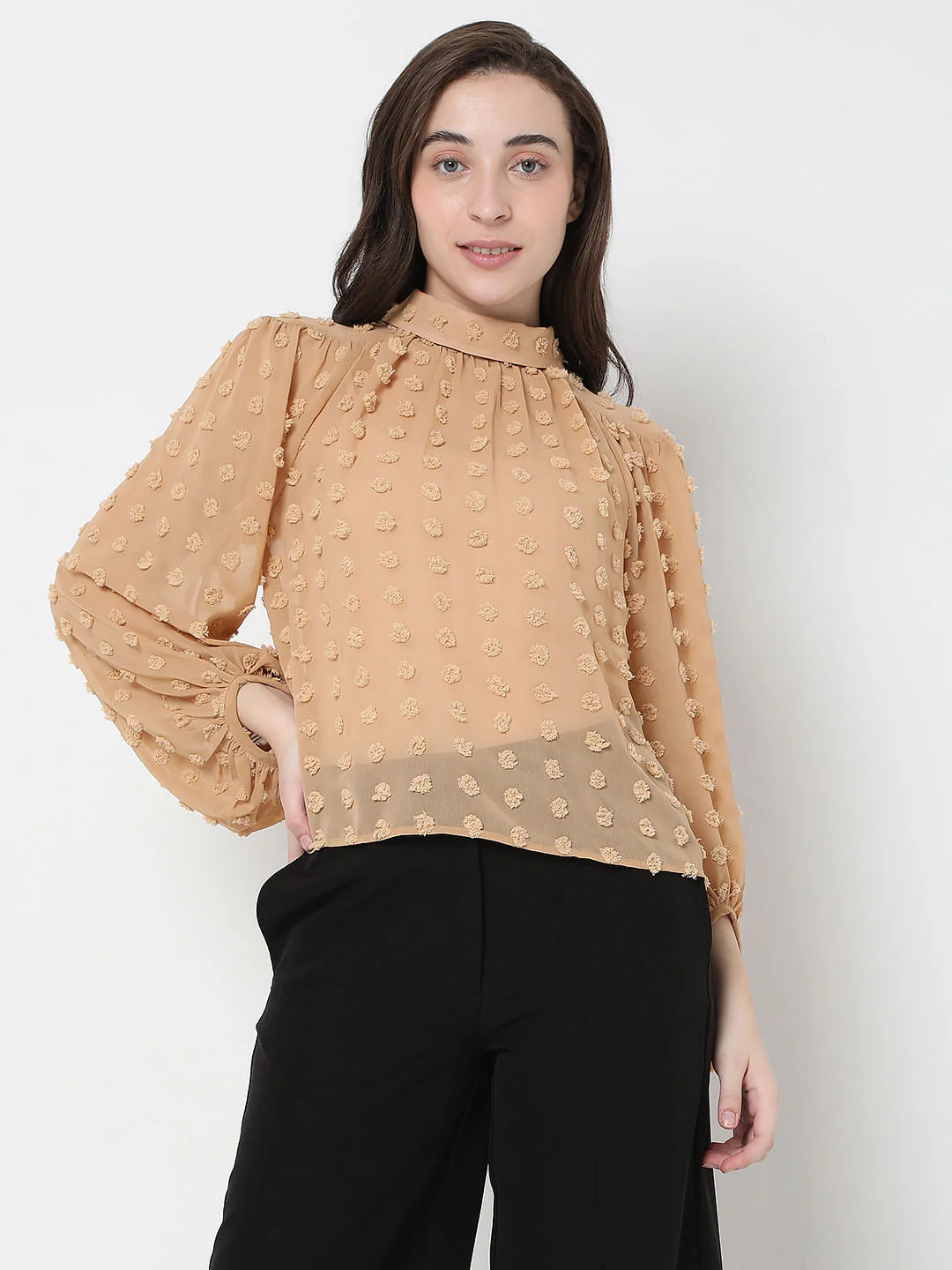 Beige Dobby Top - Image 2