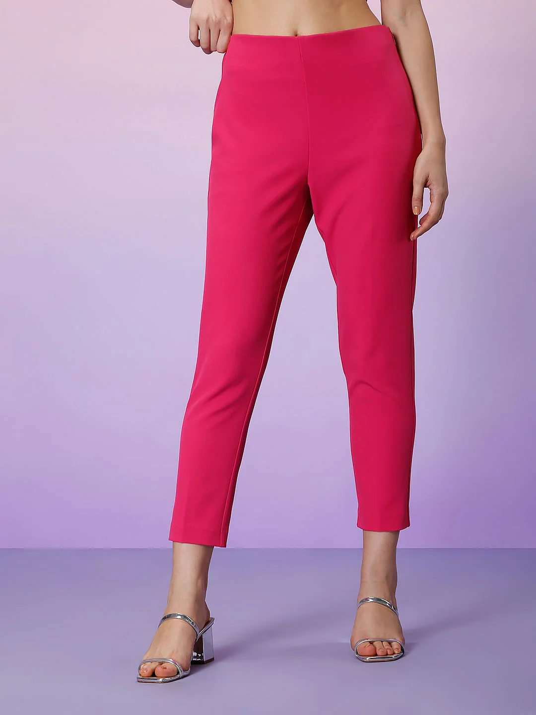 Marquee Pink High Rise Tailored Co-Ord Pants - Image 2