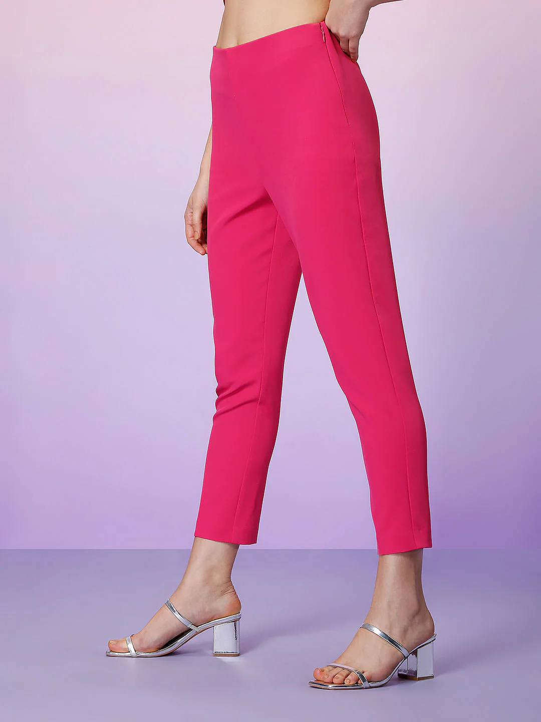 Marquee Pink High Rise Tailored Co-Ord Pants - Image 3