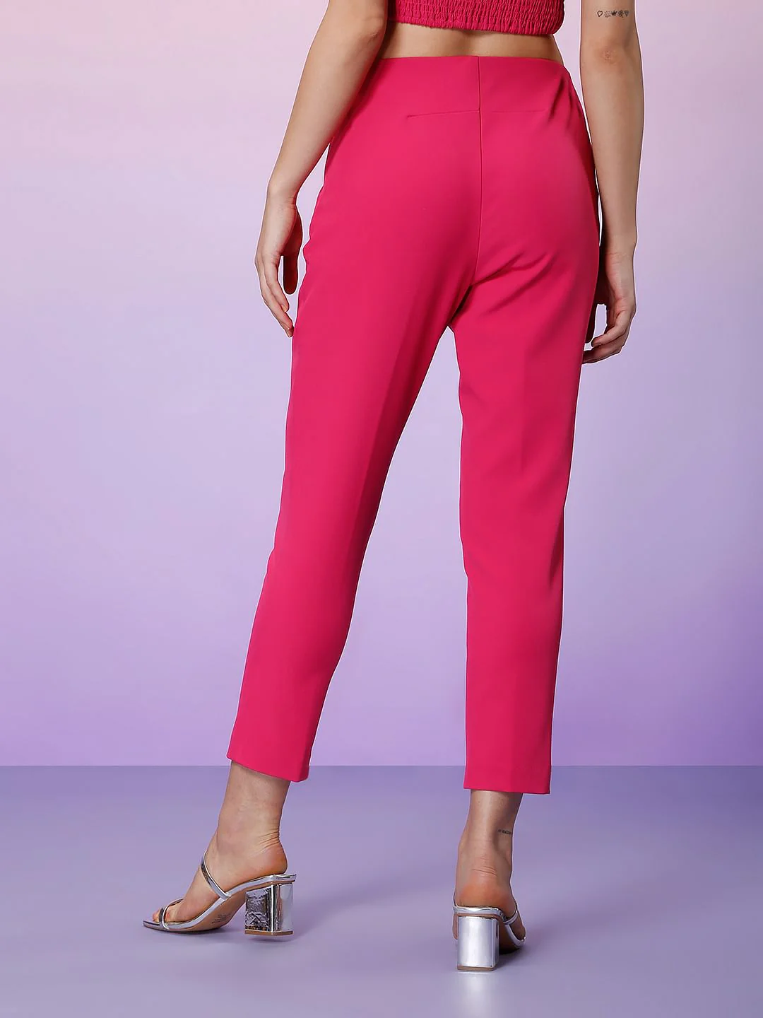 Marquee Pink High Rise Tailored Co-Ord Pants - Image 4